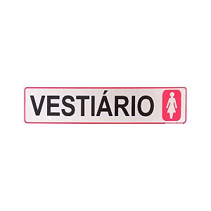 Placa Vermelho Vestiário 25 x 5 - Acrílico