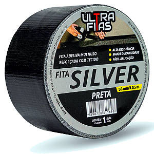 Fita Adesiva Silver Tape - 50 mm X 05 m - Preta