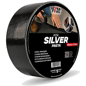 Fita Adesiva Multiuso Silver Tape 50 mm X 05 Metros - Preta