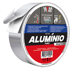 Fita Adesiva de Alumínio Puro 50mm x 30 metros