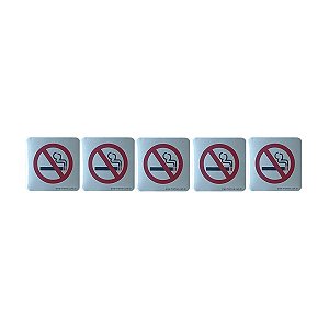Placa Conjunto Não Fumar 5 x 5 - Aluminio