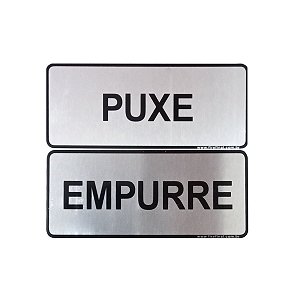 Placa Empurre/Puxe 12,5 x 5 - Acrílico