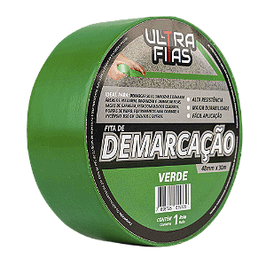 Fita Demarcação de Solo PVC 48 mm X 30 Metros - Verde