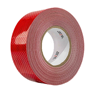 Fita Adesiva Refletiva Prismática 50 mm X 30 metros - Vermelha