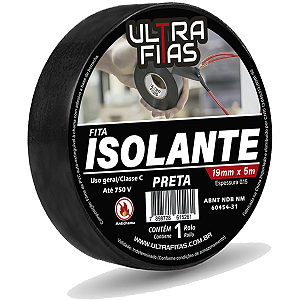 Fita Isolante Preta 19 mm X 05 Metros