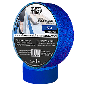 Faixa Fita Lixa Antiderrapante Adesiva 50 mm X 30 metros - Azul