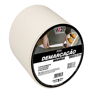 Fita Demarcação de Solo PVC 100 mm X 30 Metros - Branca