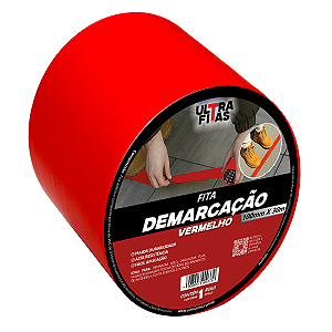 Fita Demarcação de Solo PVC 100 mm x 30 Metros - Vermelha