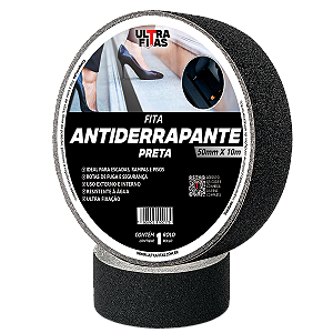 Faixa Fita Lixa Antiderrapante Adesiva 50 mm X 10 metros - Preta