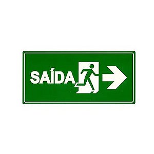 Placa de Sinalização Adesiva Saída de Emergência Direita - S13