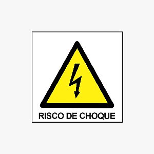 Placa de Sinalização Adesiva Alerta Risco de Choque Pvc - A5