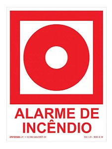 Placa de Sinalização Alarme de Incêndio Pvc - E2