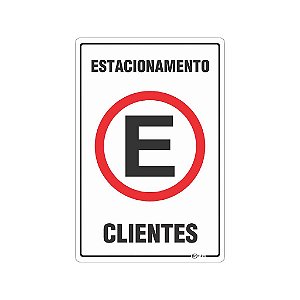 Placa Sinalização Estacionamento para Clientes 20x30cm Adesiva