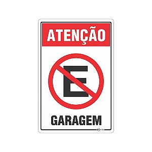 Placa Atenção Garagem 20 x 30