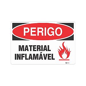 Placa Sinalização Perigo Inflamável 20x30cm Adesiva