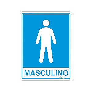 Placa Sinalização Sanitário Masculino 15x20cm Adesiva