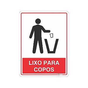 Placa Lixo para Copos  15x20