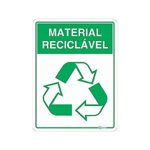 Placa Material Reciclável - Vinil Adesivo  15x20