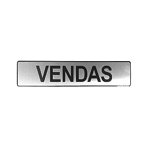 Placa Adesiva Informativa Vendas 25x5 em Aluminio