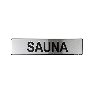 Placa Adesiva Informativa Sauna 25x5 em Aluminio