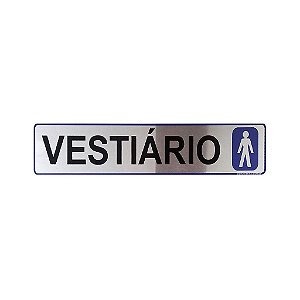 Placa Azul Vestiário 25 x 5 - Aluminio