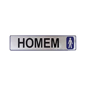 Placa Adesiva Informativa Homem 25x5 em Aluminio