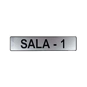 Placa Sinalização Sala 1 25 x 5 - Aluminio Adesiva