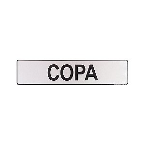 Placa Acrílica Informativa para  Copa  25 x 5 cm Autoadesiva