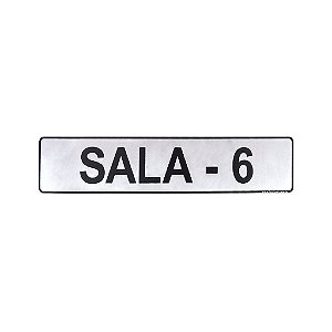Placa Sala 6 25 x5 - Acrílico