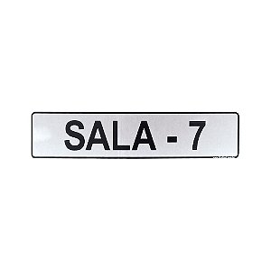 Placa Acrílico Informativa para Sala 7 25 x 5 cm Adesiva