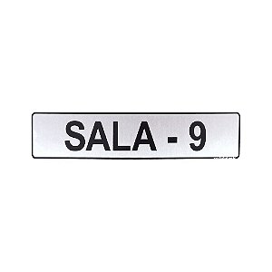 Placa Acrilica Indicativa para Sala 9 25 x 5 Autoadesiva