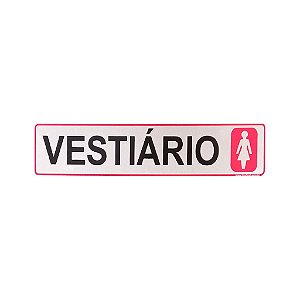 Placa Vermelho Vestiário 25 x 5 - Acrílico