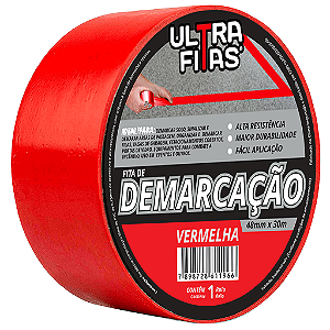 Fita Demarcação de Solo PVC 48 mm X 30 Metros - Vermelha