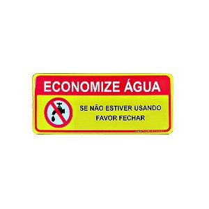Placa Economize Agua  12,5x5- PVC