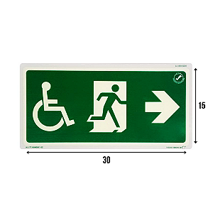 Placa Saída de Emergência Deficiente Direita - S15