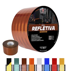 Fita Adesiva Refletiva Prismática Auto 100 mm X 15 Metros - Marrom