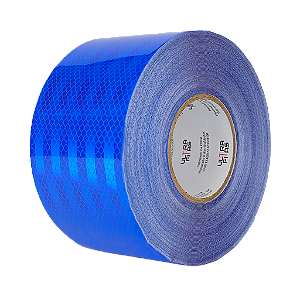 Fita Adesiva Refletiva Prismática Auto 100 mm X 03 Metros - Azul