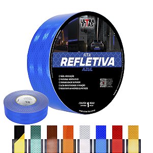 Fita Adesiva Refletiva Prismática Auto 50 mm X 03 Metros - Azul