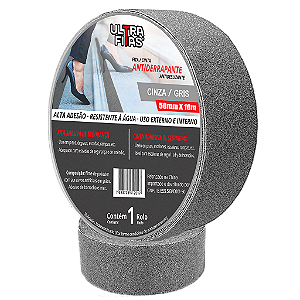 Fita Antiderrapante 50 mm X 10 Metros - Cinza