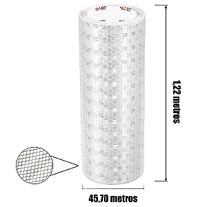 Bobina Fita Adesiva Refletiva Prismática Auto 1,22m X 45,70 m - Branca - PET