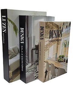 Livro Enfeite Porta Objetos 3 Caixas Organizadoras - Decorativo NAT