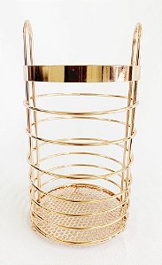 Porta Talher Escorredor De Metal Rose Gold