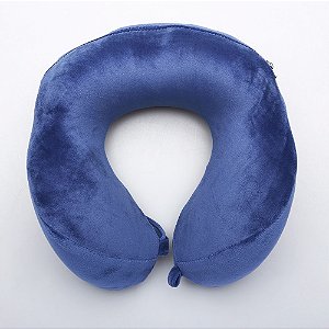 Travesseiro Ergonômico com Capuz Azul