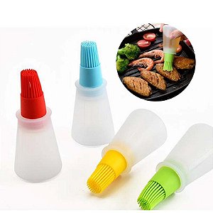 Pincel Silicone C/ Reservatório Óleo Azeite Jogo 2 Un.