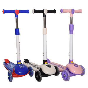 Patinete para Criança 3 rodas LED + Capacete Brinde