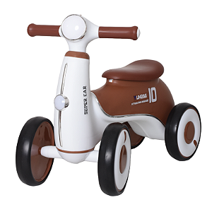 Bicicleta de Equilíbrio Deslizante 4 Rodas com Luz e Música