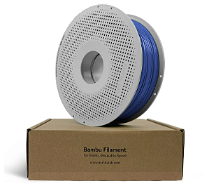 FILAMENTO PLA AZUL CIANO C/ CARRETEL REUTILIZÁVEL 1KG 1.75MM BAMBULAB