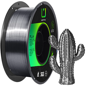 Filamento Pla Silk Preto Metalizado 1kg 3d SGS 1.75mm