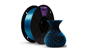 Filamento PLA Duo Color Azul Sky e Preto V-Silk High Speed Premium - 1Kg