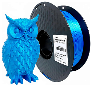 Filamento PLA Silk Azul 1kg 1.75mm Para Impressora 3D Efeito Brilhante